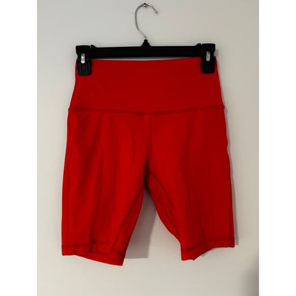 Lululemon Athletica Align™ High-Rise Short 8" Deep Red Biker Fitted EUC 6 - Picture 3 of 6